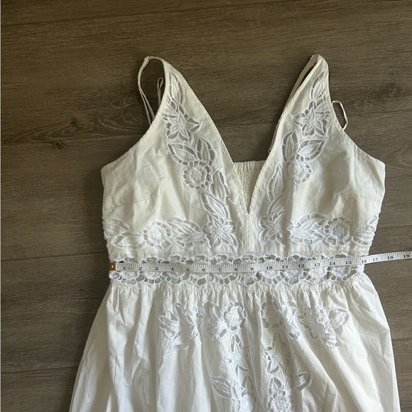 Anthropologie Vineet Bahl White Floral Cutwork Midi Dress - Size: XL - Picture 8 of 14